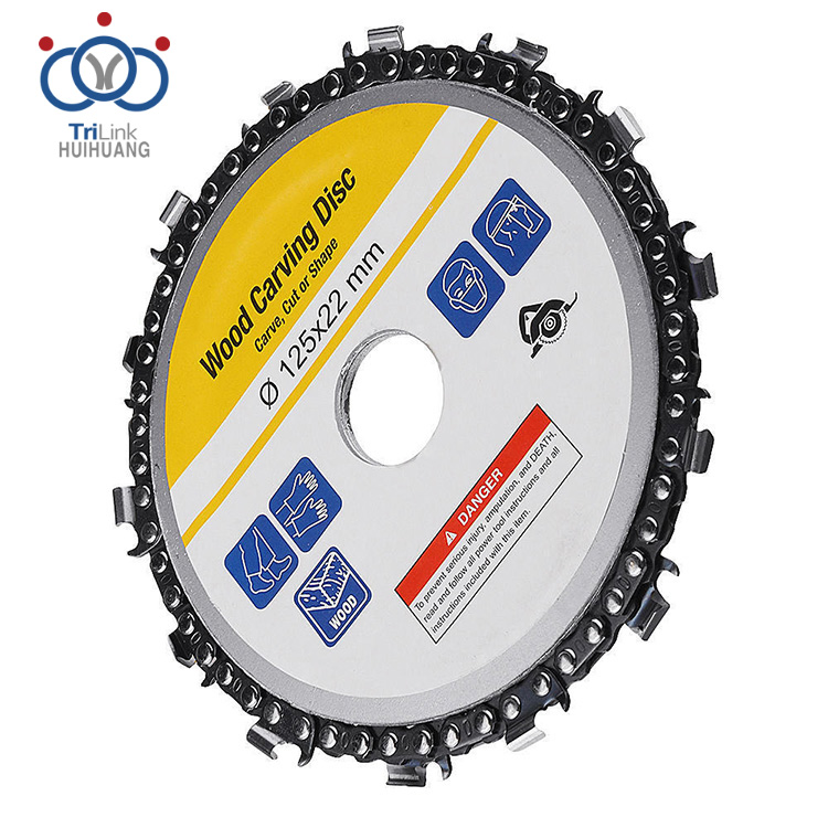Disco de sierra circular de madera 5 pulgadas 14 dientes disco de cadena de amoladora de tallado de madera