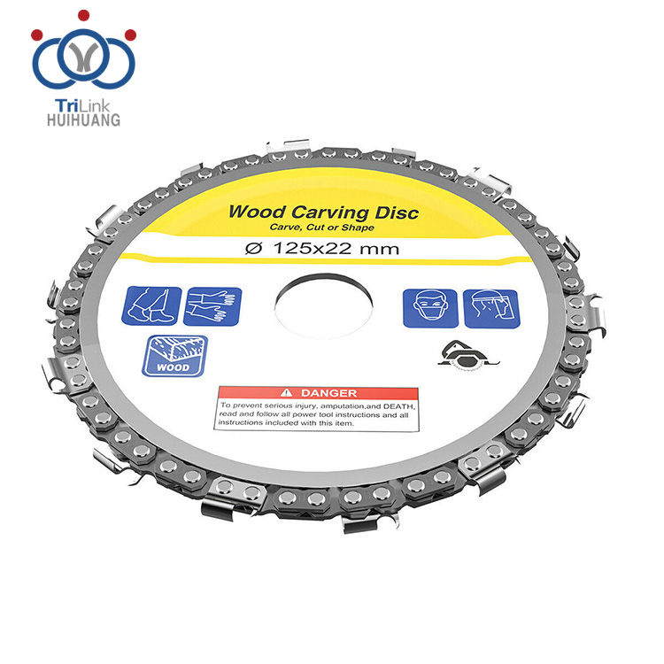 Disco de sierra circular de madera 5 pulgadas 14 dientes disco de cadena de amoladora de tallado de madera